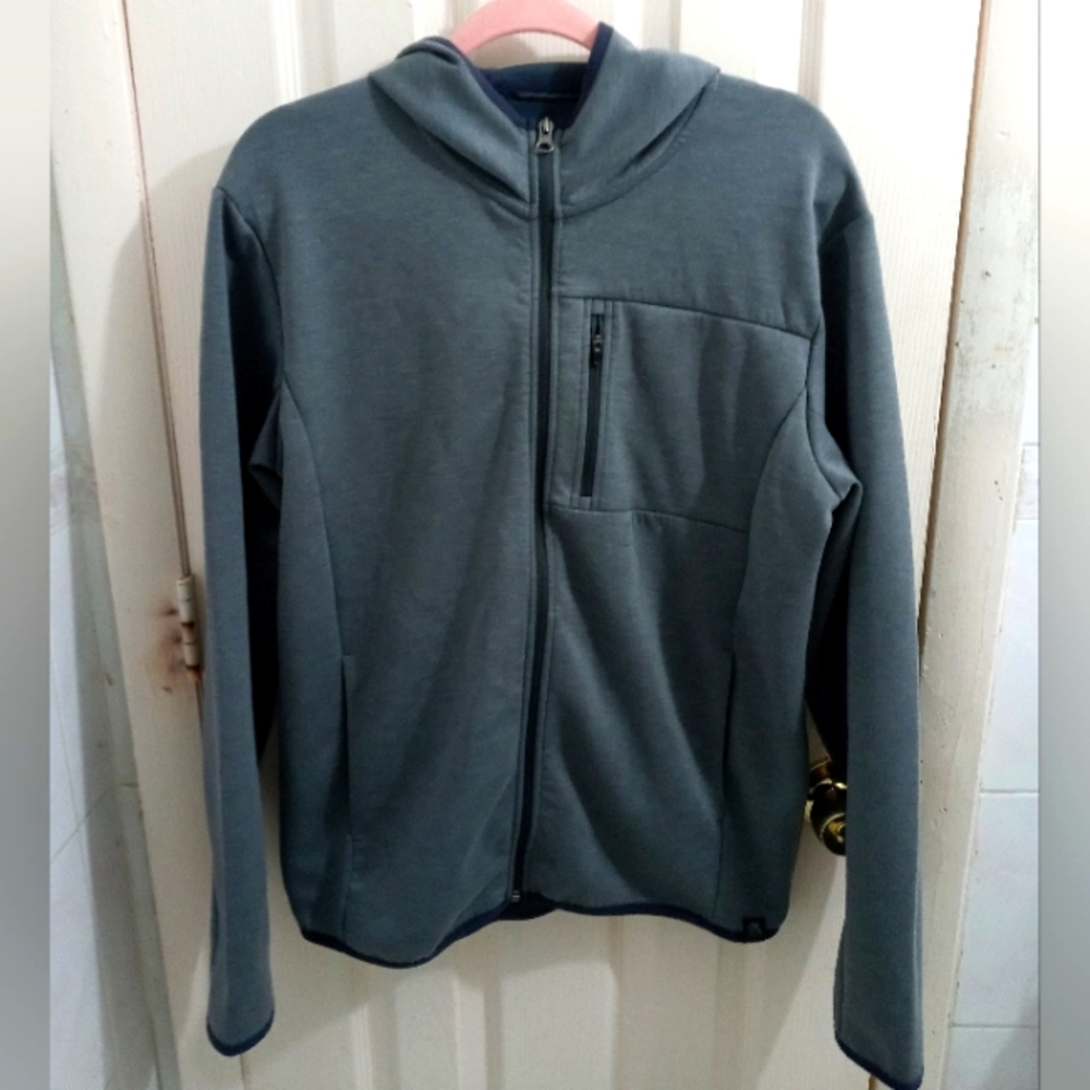 Zeroxposur Men’s M Gray Stretch Full Zip Hoodie Jacket Activewear Outdoors